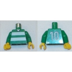 LEGO 973px256 Minifig Torso with Horizontal White Stripes and 10 on Back Pattern