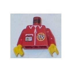 LEGO 973px131c01 Minifig Torso with Zipper and TV Logo and ID Badge Pattern