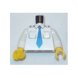 LEGO 973px571c01 Minifig Torso with Blue Tie, Pockets, Shirt Collar, Epaulettes, and Gold Anchor Pattern
