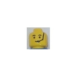 LEGO 3626bp06 Minifig Head with Standard Grin, Eyebrows and Microphone Pattern