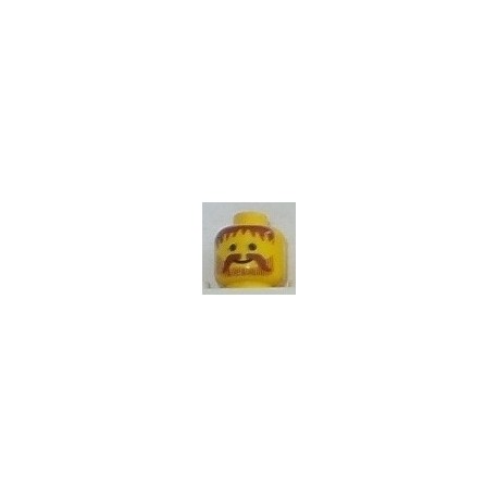 LEGO 3626bbd0025 Minifig Head with DarkRed Bangs and Full Beard Pattern