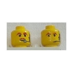 LEGO 3626bpx251 Minifig Head with Red Bushy Eyebrows, Thin Moustache, and Headset Pattern	