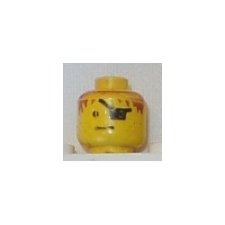 LEGO 3626bx159 Minifig Head with Messy Brown Hair with Eyepatch and Stubble Pattern