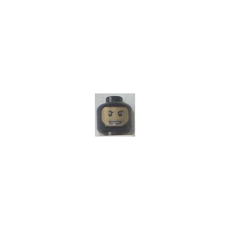 LEGO 3626cbd0664 Minifig Head Balaclava with Light Nougat Face, Stubble and Rakish Smile Print [Hollow Stud]