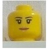 LEGO 3626cbd1211 Minifig Head, Thin Eyebrows, Eyelashes, White Pupils and Peach Lips Smile Print
