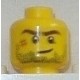 LEGO 3626cbd0495 Minifig Head, Stubble, Brown Eyebrows, Crooked Smile and Scar Print