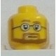 LEGO 3626cbd0267 Minifig Head with Brown Moustache, Full Beard, Eyelashes, and White Glasses Pattern