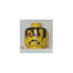 LEGO 3626bpx164 Minifig Head with Red Eyes, Frown and Bangs Pattern