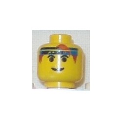 LEGO 3626bpx193 Minifig Head with Blue Headband, Red Hair and Eyebrows Pattern