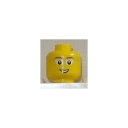 LEGO 3626bpx507 Minifig Head with Glasses, Brown Eyebrows and Open Smile Pattern