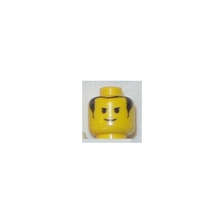 LEGO 3626bpx16 Minifig Head with Smile, Black Eyebrows, Short Bangs and Long Hair Pattern
