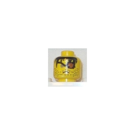 LEGO 3626bpx72 Minifig Head with Eyepatch, Frown, Stubble and Gray Eye Pattern