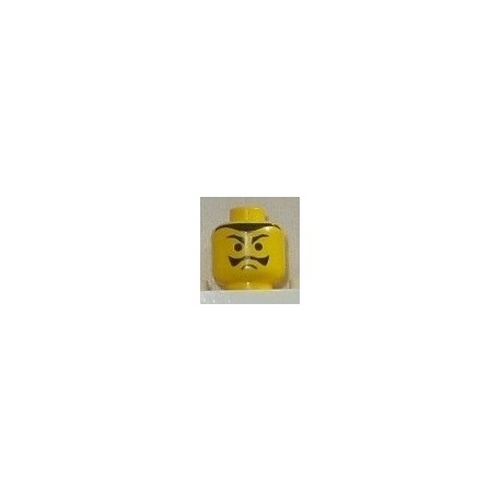 LEGO 3626bpx74 Minifig Head with Moustache and Angular Eyebrows Pattern