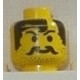 LEGO 3626bpx108 Minifig Head with Black Curly Hair, Parted, Drooping Moustache, and Angry Eyebrows Pattern