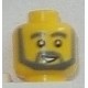 LEGO 3626bpx288 Minifig Head with Thick Gray Eyebrows, Full Beard, and White Pupils Pattern