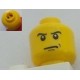 LEGO 3626bpx302 Minifig Head with Angry Eyebrows, Tense Mouth, and White Pupils Pattern