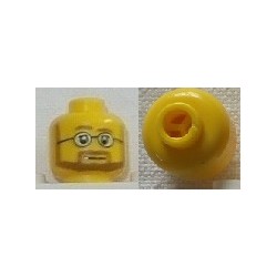LEGO 3626bpx359 Minifig Head with Brown Moustache, Full Beard, Eyelashes, and White Glasses Pattern
