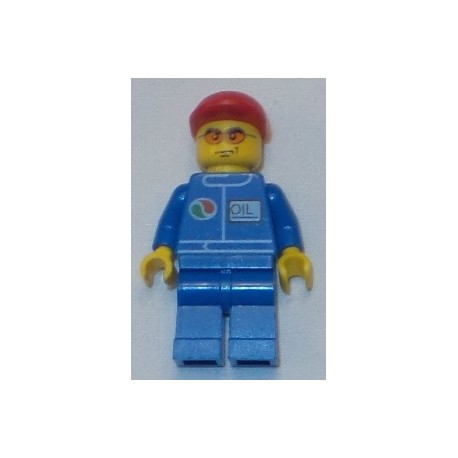 LEGO oct067 Octan - Blue Oil, Blue Legs, Red Short Bill Cap, Orange Sunglasses