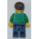 LEGO cty0191 Green V-Neck Sweater, Dark Blue Legs, Dark Brown Short Tousled Hair, Glasses