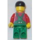 LEGO cty0245 Overalls Farmer Green, Black Short Bill Cap and Glasses