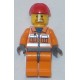 LEGO cty0041 Construction Worker - Orange Zipper, Safety Stripes, Orange Arms, Orange Legs, Dark Bluish Gray Hips