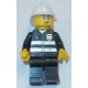 LEGO cty0056 Fire - Reflective Stripes, Black Legs, White Fire Helmet, Glasses and Open Smile