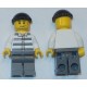 LEGO cty0200 Police - Jail Prisoner 50380 Prison Stripes, Dark Bluish Gray Legs, Black Knit Cap, Smirk and Stubble Beard