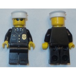 LEGO cty0094 Police - City Suit with Blue Tie and Badge, Black Legs, Sunglasses, White Hat