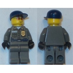 LEGO wc003 Police - Security Guard, Dark Gray Legs, Dark Blue Cap