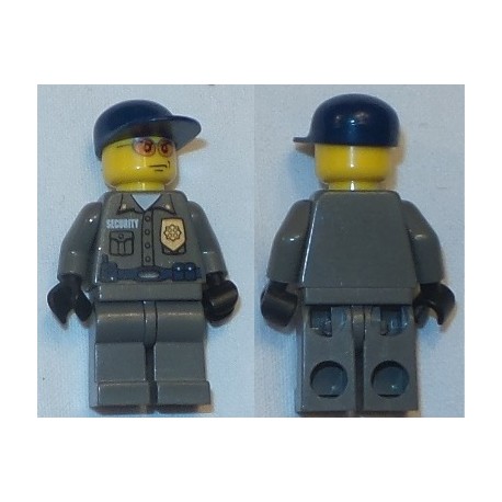 LEGO wc003 Police - Security Guard, Dark Gray Legs, Dark Blue Cap