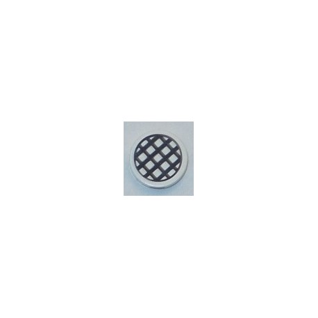 LEGO 4150pb026 Tile 2 x 2 Round with Grille Pattern (Black Grid Small)