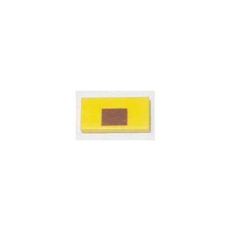 LEGO 3069bbd0760 Tile 1 x 2 with Groove with Centered Reddish Brown Square Pattern (Ocelot Nose)