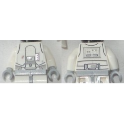 LEGO 973bd1317c01 Minifig Torso with SW Snowtrooper Pattern  / White Arms / Light Bluish Gray Hands