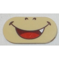 LEGO 66857pb001 Tile 2 x 4 Round with Smiling Mouth with 1 Tooth (Bowser Jr) Print