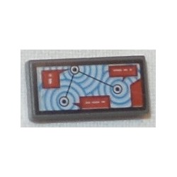 LEGO 3069bbd0648 Tile 1 x 2 with Map with Blue Circles Pattern