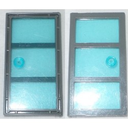 LEGO 60797c01 Door 1 x 4 x 6 with 3 Panes and Stud Handle with Trans-Light-Blue Glass