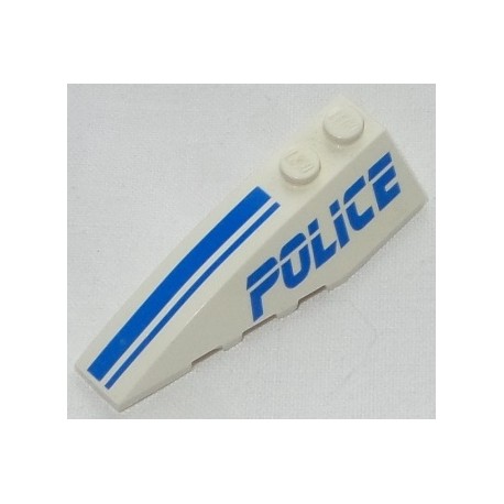 LEGO 41748px19 Wedge 2 x 6 Double Left with Blue Stripe and POLICE Pattern