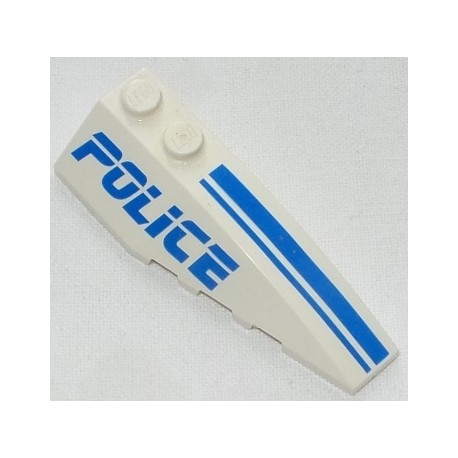 LEGO 41747px19 Wedge 2 x 6 Double Right with Blue Stripe and POLICE Pattern