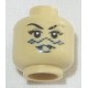LEGO 3626bbd0410 Minifig Head Female SW Barriss Offee, Blue Lips, Blue Tattoo Pattern [Blocked Open Stud]