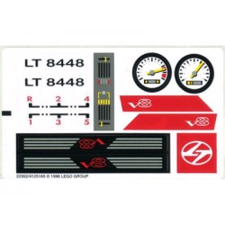 LEGO 22302 Sticker Sheet Technic Tech Build LT 8448 and V8 Text (8448, 1999)