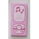 LEGO 3069bbd0175 Tile 1 x 2 with Magenta and White Cell Phone / Music Player Pattern