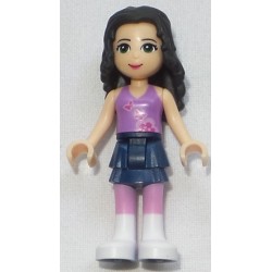 LEGO frnd007 Friends Emma - Dark Blue Layered Skirt, Medium Violet Top, White Boots