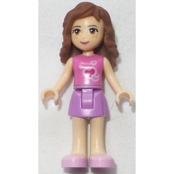 LEGO frnd017 Friends Olivia (Light Nougat) - Medium Lavender Skirt, Dark Pink Top