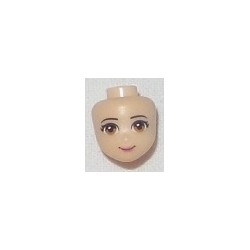 LEGO 95514 Minidoll Head with Light Brown Eyes, Pink Lips and Closed Mouth Print