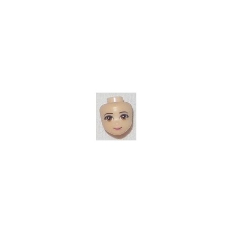 LEGO 95514 Minidoll Head with Light Brown Eyes, Pink Lips and Closed Mouth Print
