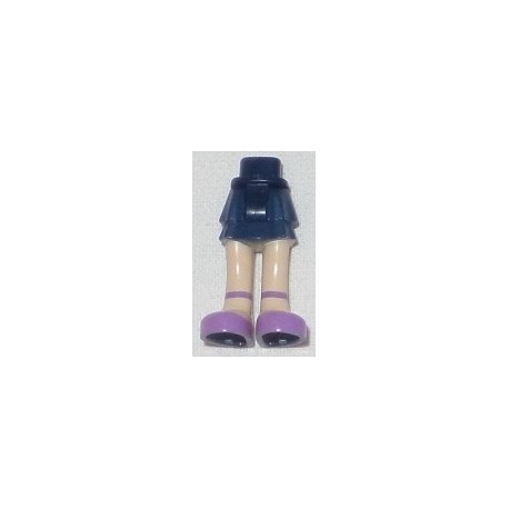 LEGO 92250c00pb02 Minidoll Hips and Layered Skirt with Light Nougat Legs and Lavender Shoes Print