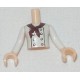 LEGO 92456bd038c01 Minidoll Torso Girl with White Chef's Jacket and Dark Red Neckerchief Print, Light Nougat Arms and Hands
