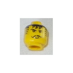 LEGO 3626bpa3 Minifig Head with Smirk and Black Moustache Pattern