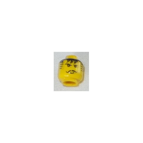 LEGO 3626bpa3 Minifig Head with Smirk and Black Moustache Pattern
