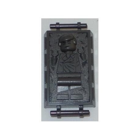 LEGO sw0978 87561bd01 Minifig Carbonite Block with Bar Handles with Han Solo Pattern